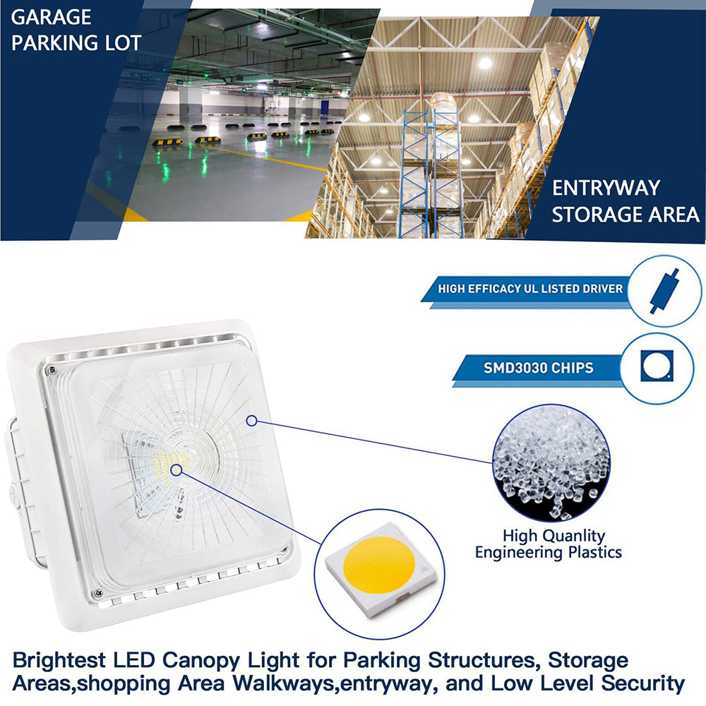 LFD Lighting 55W LED Parking Garage Canopy Light For Entryway