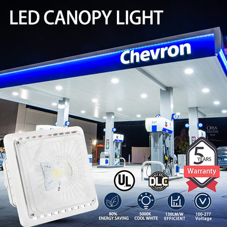 LFD Lighting 55W LED Parking Garage Canopy Light For Gas Station