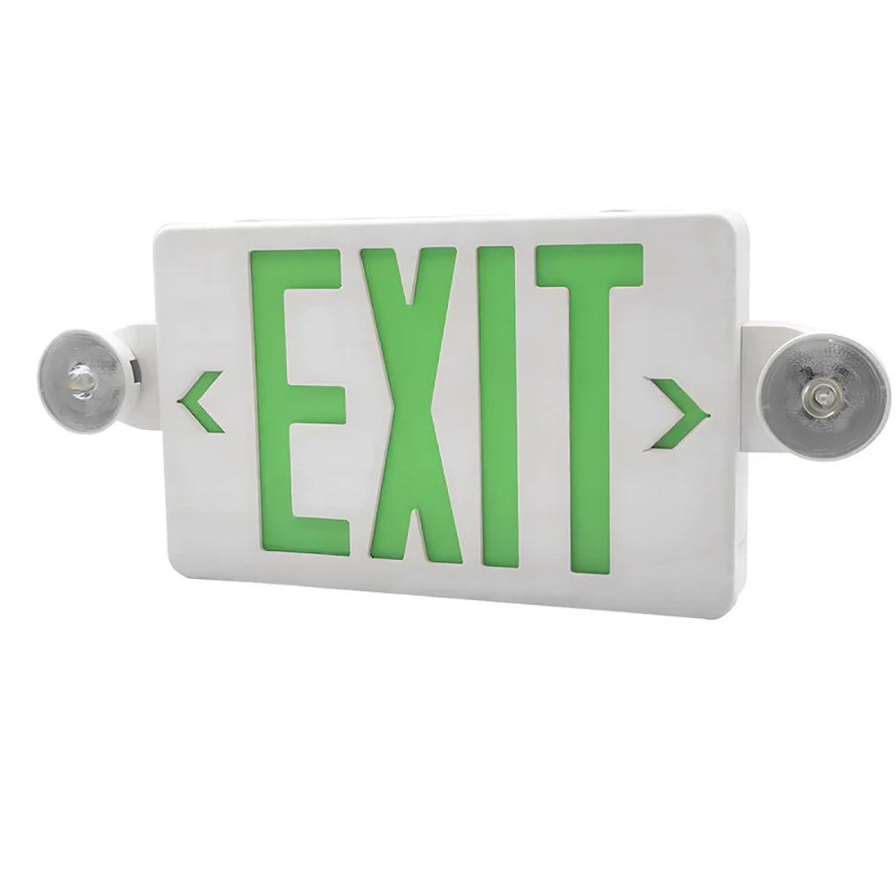 LFD_Lighting_Green_Combo_LED_Emergency_Exit_Sign-Battery_Backup-Adjustable_Light_Heads For Hospital
