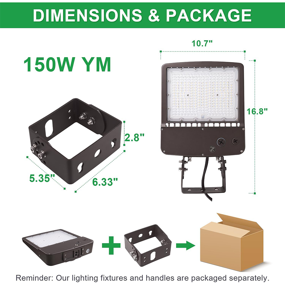 LFD Lighting  LED 150W Parking Lot Light YM  Dimension