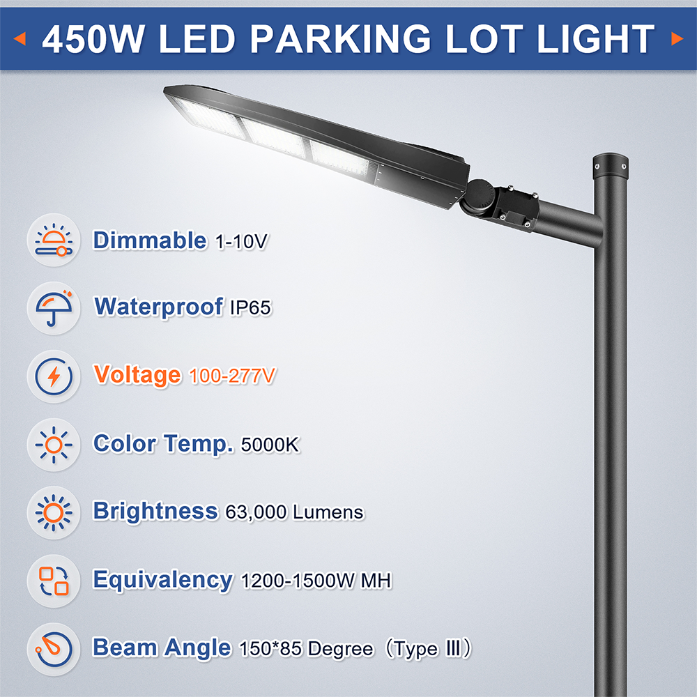 LFD Lighting 450W LED Parking Lot Light For Football Court