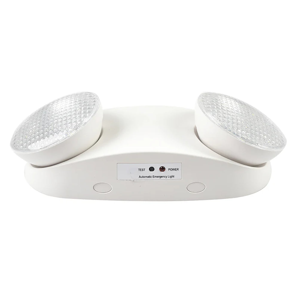 LFD Lighting LED Emergency Light-Two Adjustable Heads-Battery Backup-White Housing