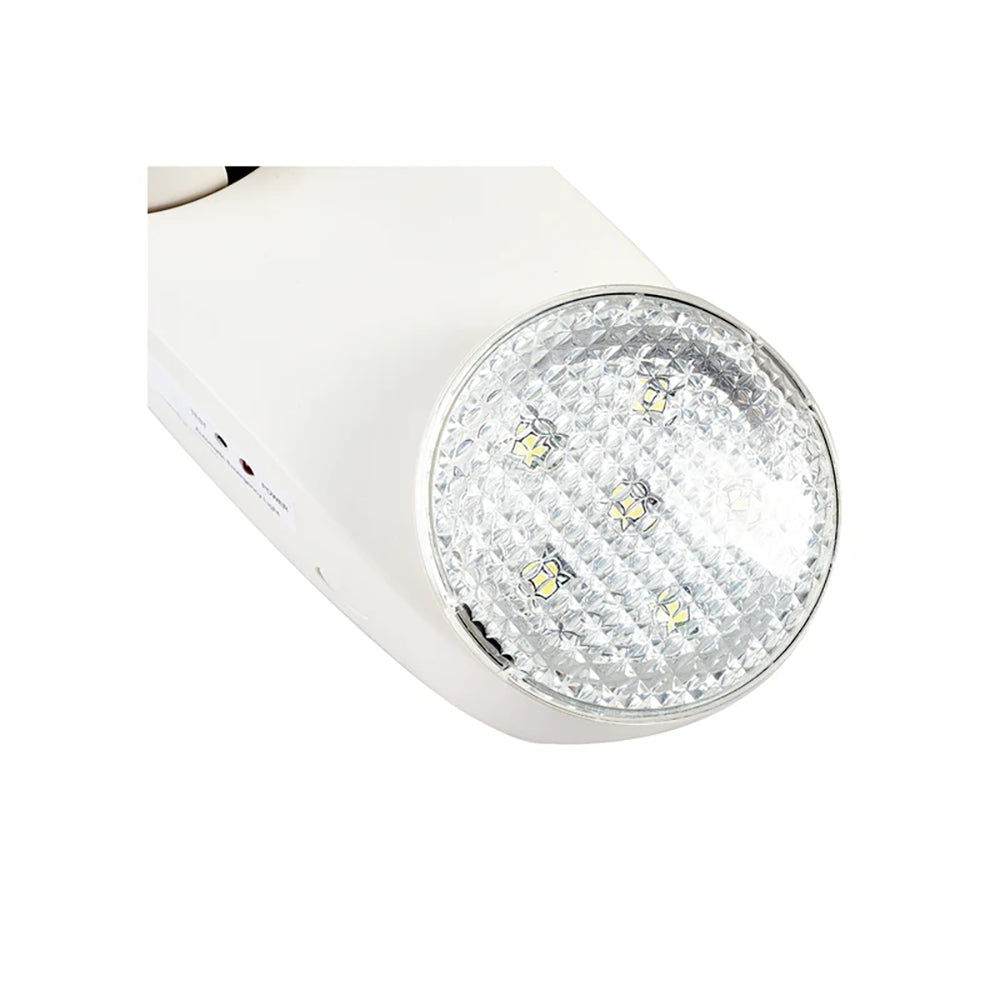 LFD Lighting LED Emergency Light-Two Adjustable Heads-Battery Backup-White Housing