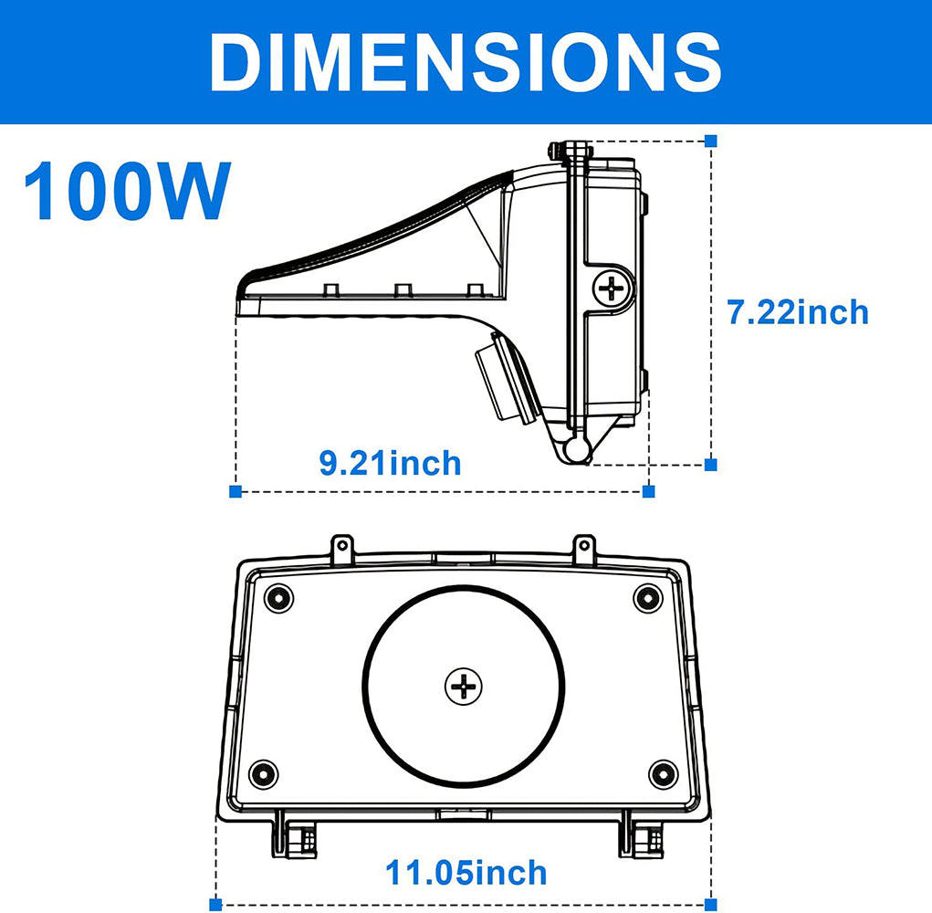 LFD Lighting  LED Full Cutoff Wall Pack Dimensions