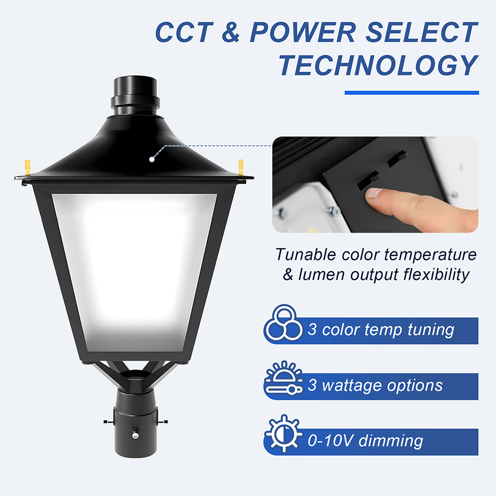 LFD Lighting LED Post Top Light Property Chart