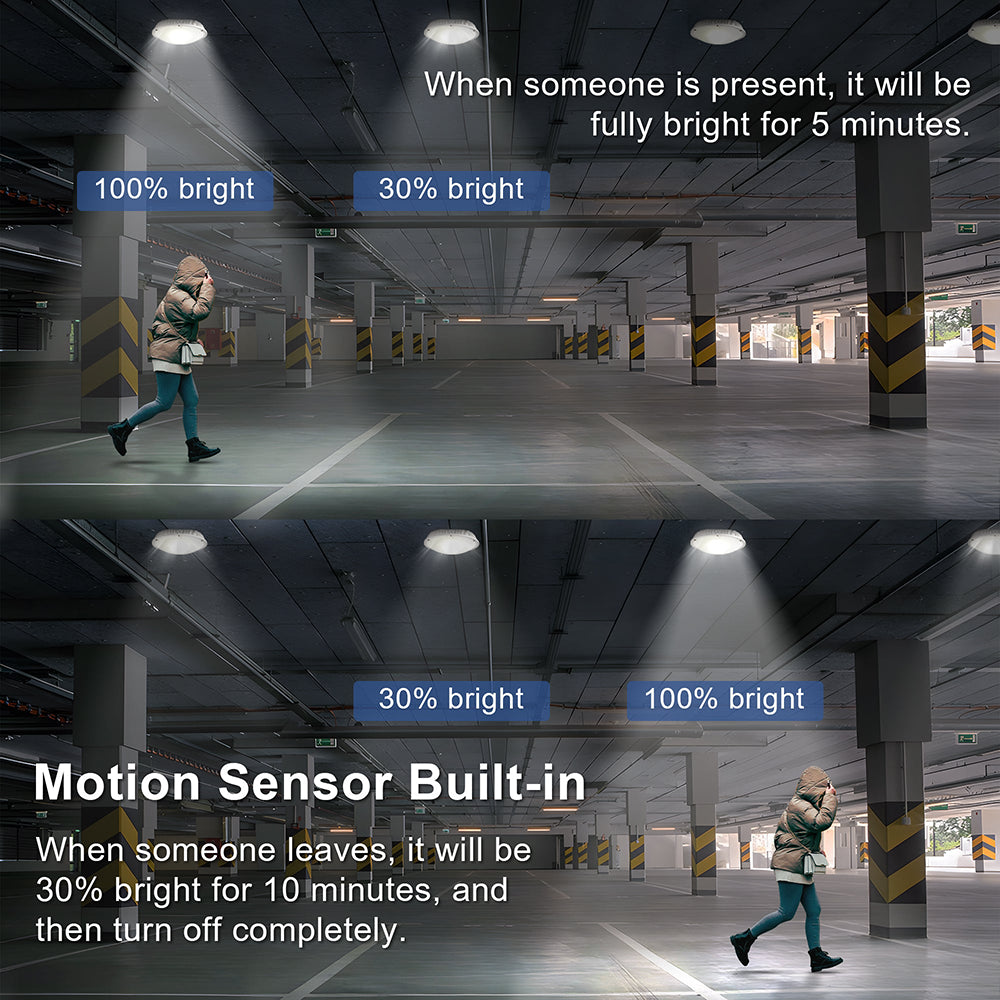 LFD Lighting LED Round Canopy Light 3 Wattages Selectable  For Garage