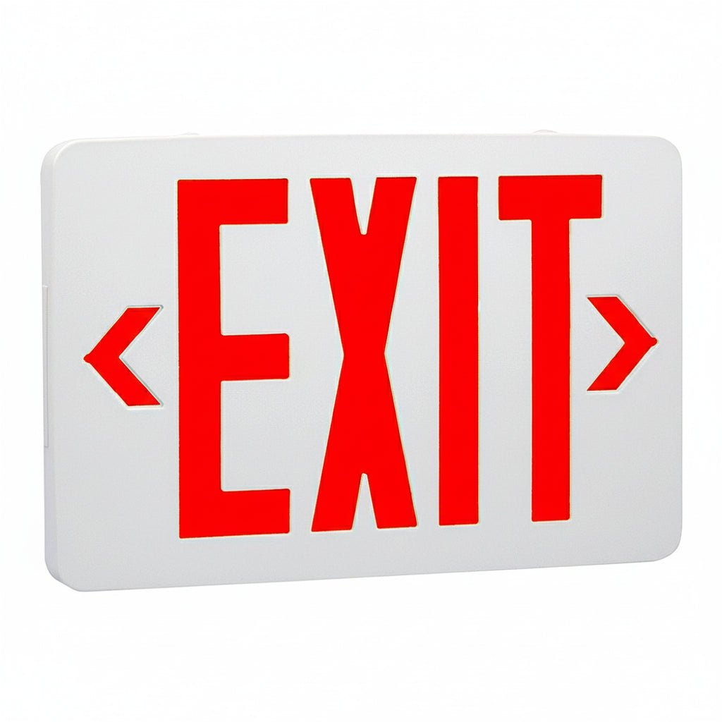 Standard Red LED Exit Sign & Emergency Light Combo | Dual LED Lamps ...