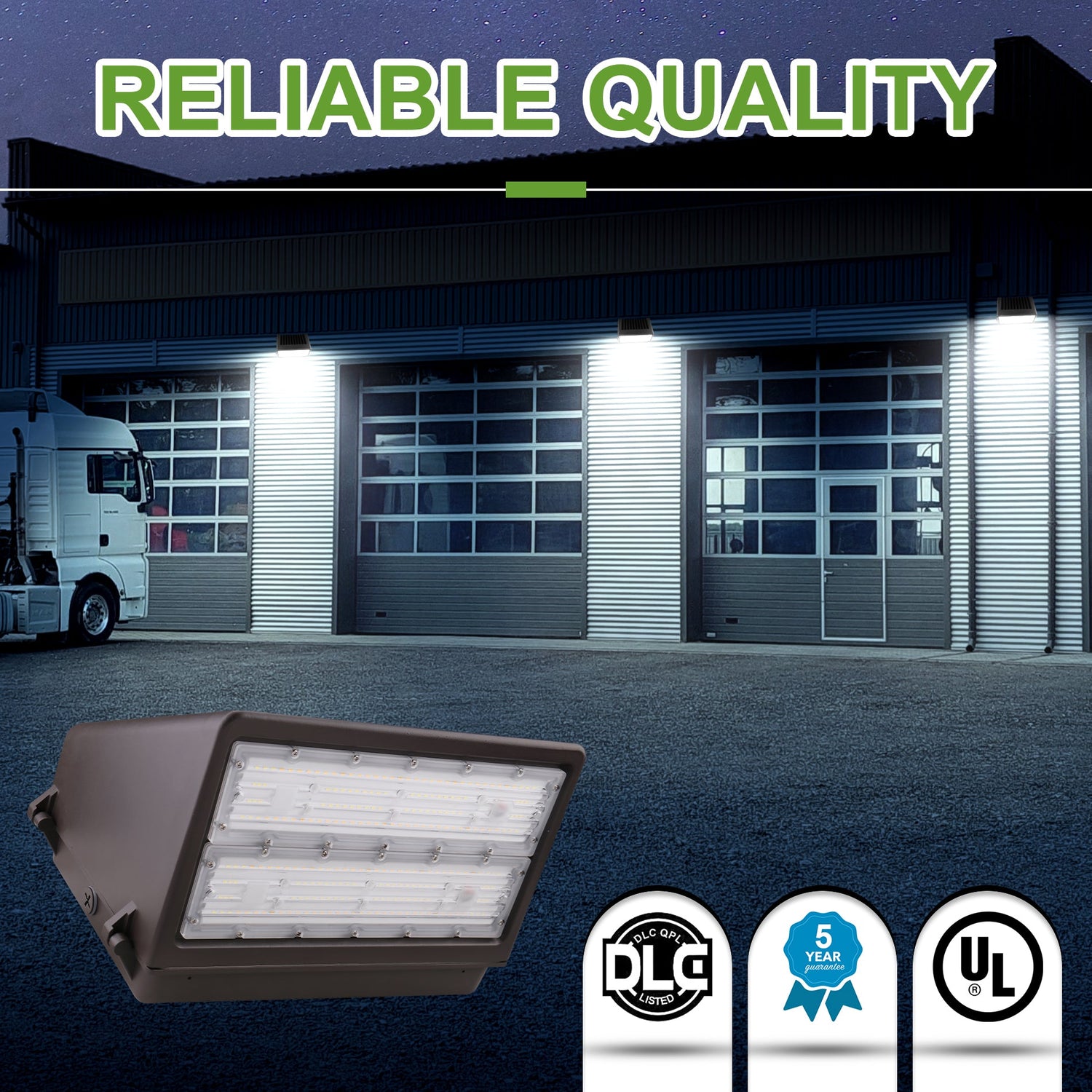 100W LED Full Cut OffWall Pack Light 13700LM 5000K-With Photocell-Repl ...