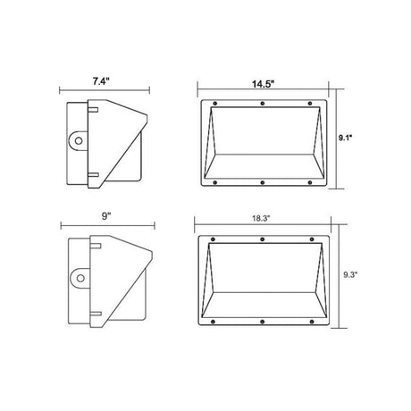 LED Wall Pack 100W - Philips LED- Waterproof IP65 - DLC Listed- 5 Years Warranty - TANLITE
